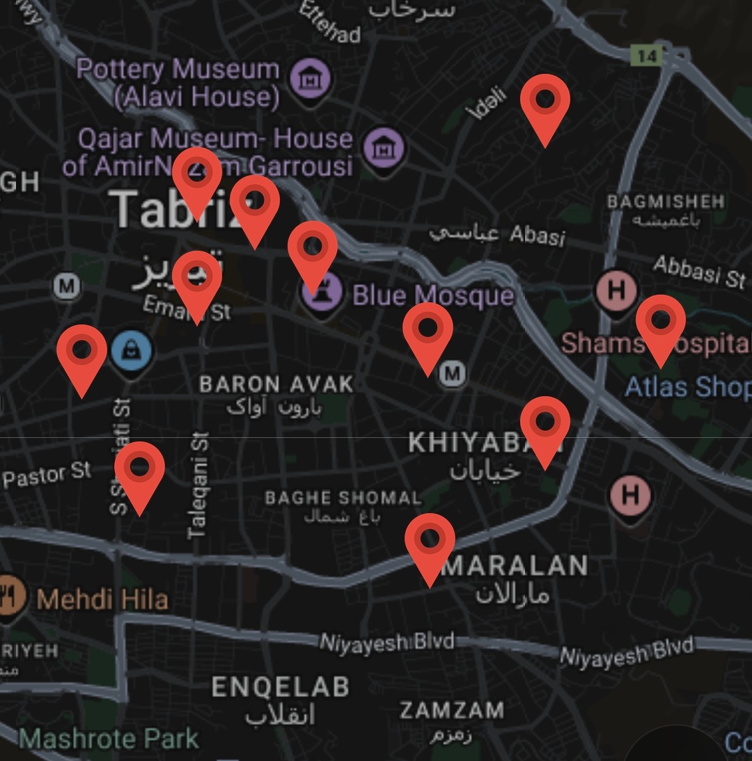 Map of connected printeries
